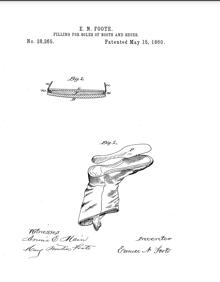 Eunice Foote's Shoe Sole Patent