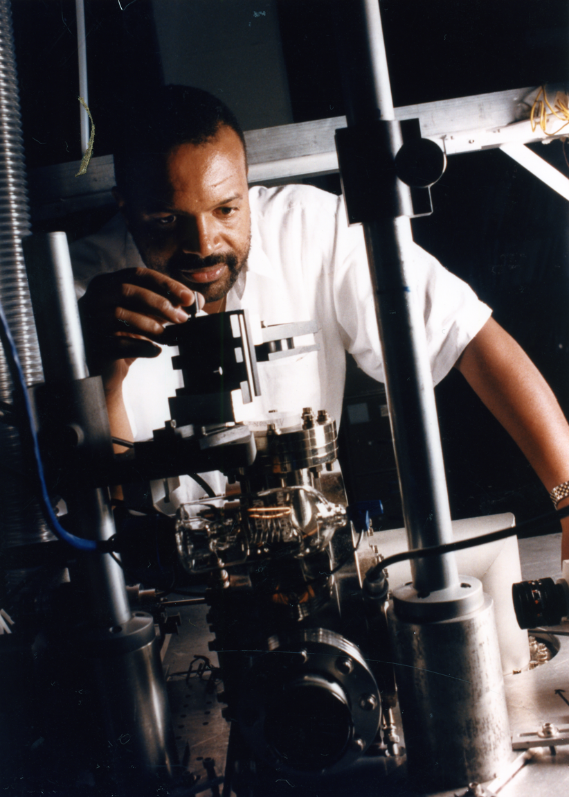 Wendell T. Hill with scientific equipment
