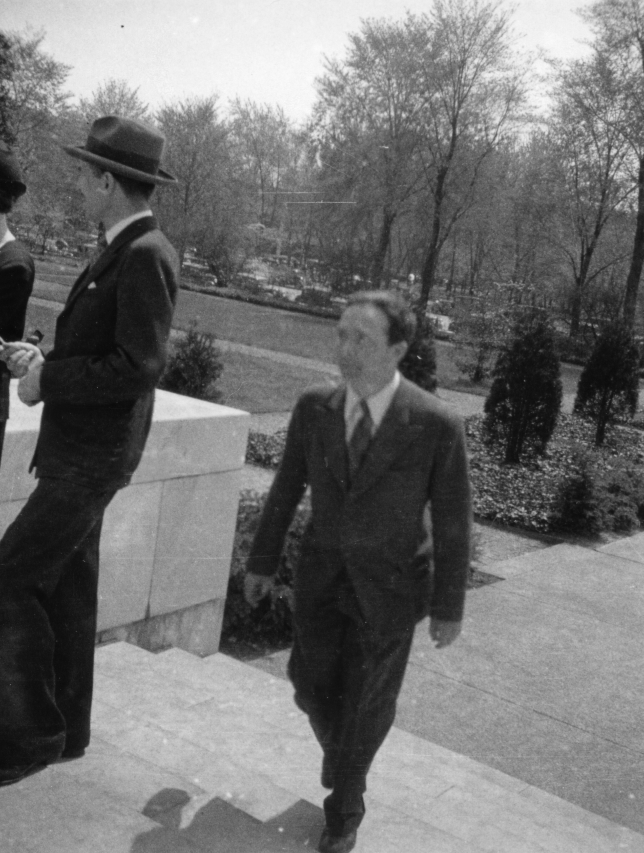 Lothar Nordheim walking up steps in Washington, D.C. 