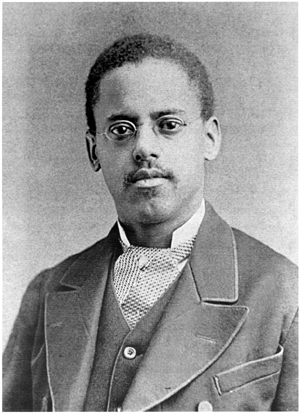 Black and white portrait of a black man, shoulders up