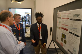 PhysCon 2016 poster presentation by Nyles Fleming of Morehouse College. Photo by Matt Payne