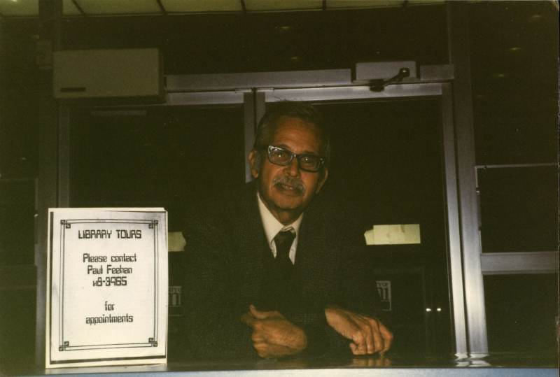 Dr. Fernández Partagás in Richter Library, March 1994.