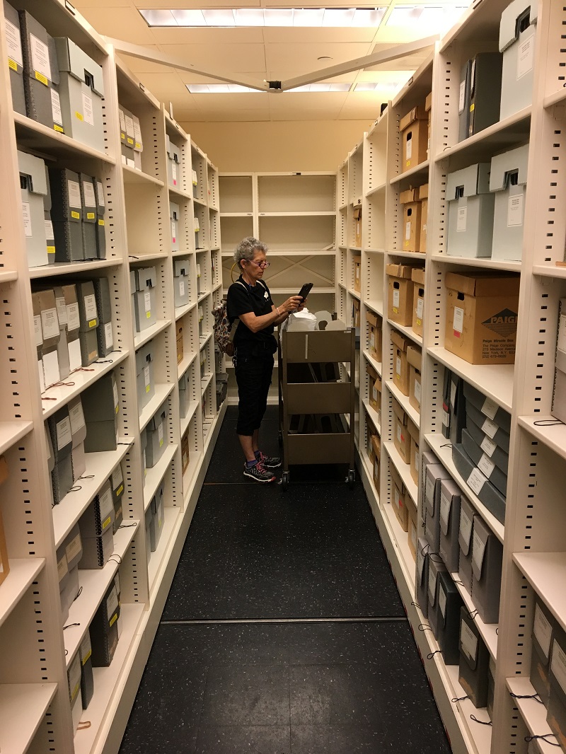 Moving books from the loading dock to the Archives stacks