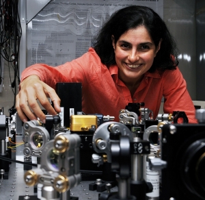 Astrophysicist Nergis Mavalvala in an MIT lab, 2010