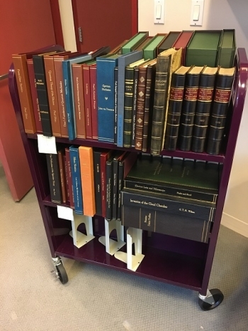 A loaded book cart