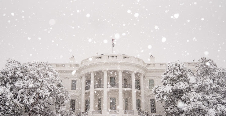 White House in snow
