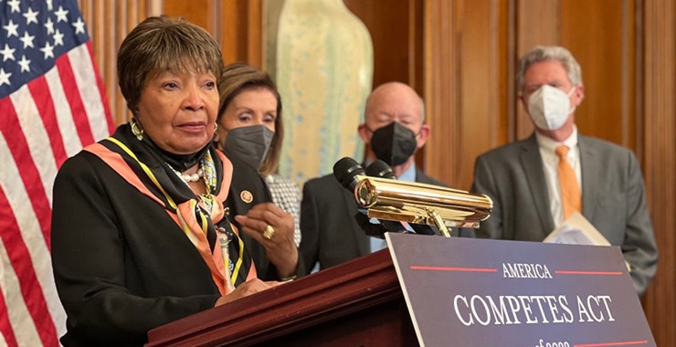 Eddie Bernice Johnson speaks at press conference on Amwrica COMPETES Act