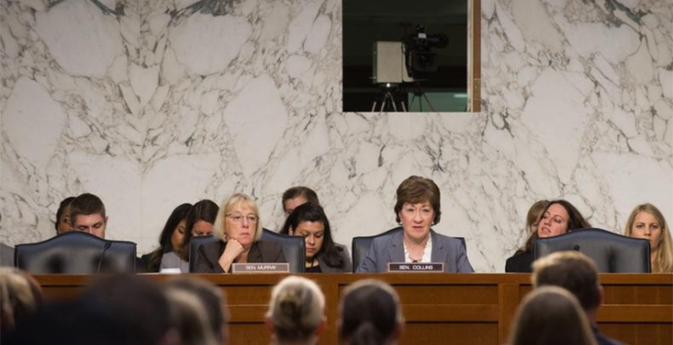 Patty Murray and Susan Collins at a committee hearing