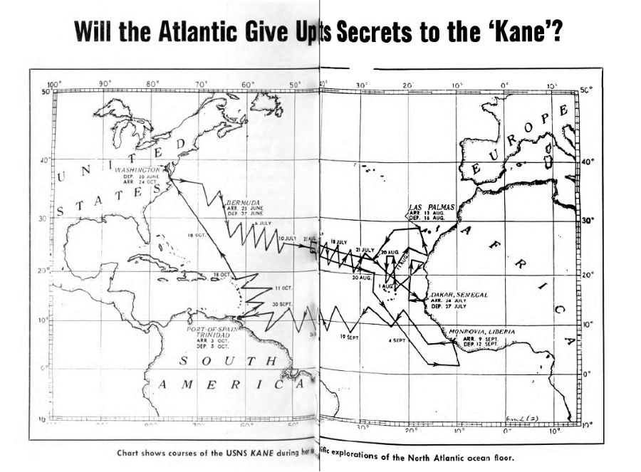 Course of the USS Kane