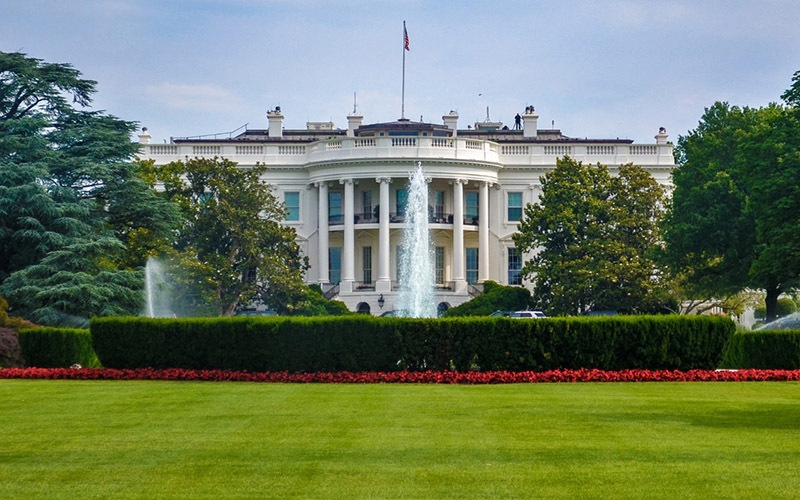 The White House in summer