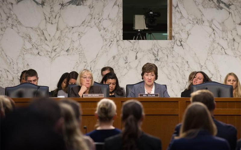 Patty Murray and Susan Collins at a committee hearing
