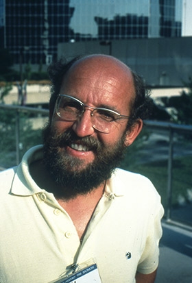Michel Mayor at the International Astronomical Union (IAU) conference in Baltimore, Maryland <br/>AIP Emilio Segrè Visual Archives, John Irwin Slide Collection