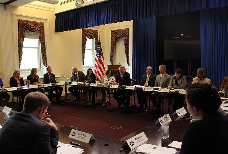 Droegemeier speaking at a meeting of the National Science and Technology Council's Joint Committee on Research Environments on July 9.  (Image credit – OSTP)