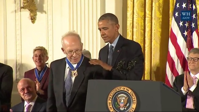 President Obama awards Richard Garwin the Presidential Medal of Freedom. 