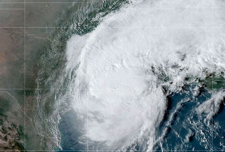 Hurricane Delta, imaged by the GOES-East satellite on Oct. 9.