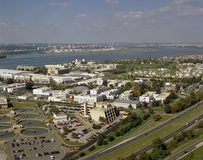 The campus of the Naval Research Laboratory in Washington, D.C. At the hearing, NRL’s acting director reported that the average age of the buildings on the campus is 59 years, but that within the past 15 years the lab has completed new buildings for nanoscience and quantum science and for autonomous systems research.