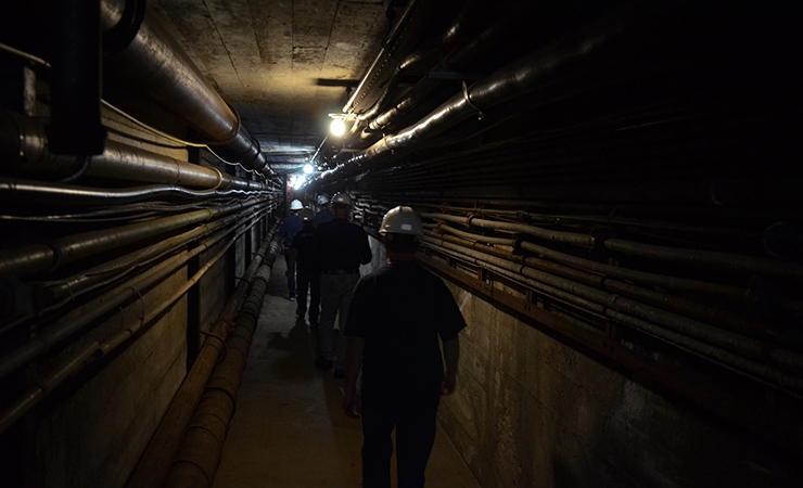 A tunnel at the Sanford Underground Research Facility