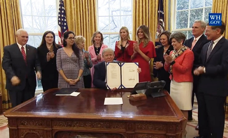 President Trump signs the INSPIRE Women Act and the Promoting Women in Entrepreneurship Act.