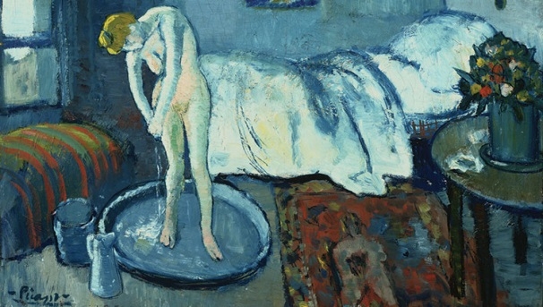 Pablo Picasso, The Blue Room, 1901. Oil on canvas, 19 7/8 x 24 1/4 in. Acquired 1927. Image credit-The Phillips Collection, Washington, DC. © Estate of Pablo Picasso. Rights information-Artists Rights Society (ARS), New York.