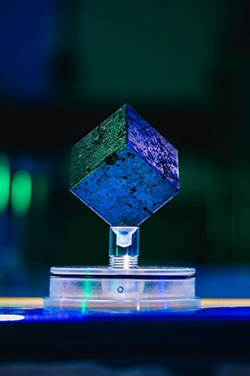Recognize this cube? It’s one of the 664 uranium cubes from the failed nuclear reactor that German scientists tried to build in Haigerloch during World War II. Credit: John T. Consoli/University of Maryland