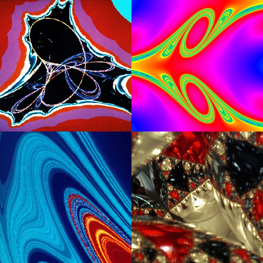 Researchers from the University of Maryland have proposed a new definition of chaos that applies to a wide variety of chaotic systems, including attractors, illustrated in the top left corner by a picture of a Tinkerbell attractor, repellers, as illustrated by the top and bottom right side pictures of chaotic scattering, and forced systems, as illustrated by the lower left picture of the motions of a forced damped pendulum. The lower right picture shows the pattern of light created inside a pyramid of 4 reflecting balls, work that was done by D.Sweet, E.Ott, J.Yorke, D.Lathrop and B.Zeff at the University of Maryland. CREDIT-Images courtesy of the Chaos Group at the University of Maryland.