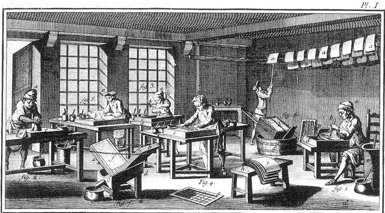 Marbler's studio in the Diderot-D'Alembert ﻿Encyclopédie﻿ 