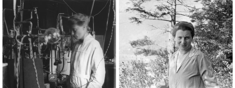 Side by side portraits of Hertha Sponer and Hedwig Kohn. 