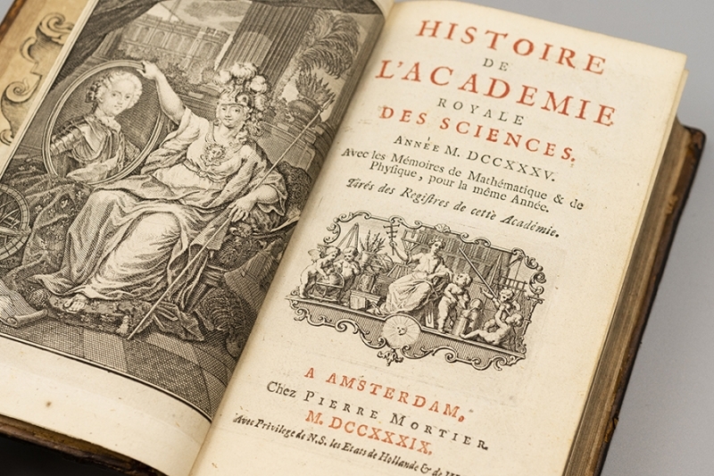 This 1739 Mémoires de l’Académie Royale des Sciences was selected by Wenner for its articles “Sur la figure de la terre” and “Sur la nouvelle méthode de M. Cassini pour connaître la figure de la terre” by Maupertuis and Clairaut respectively.