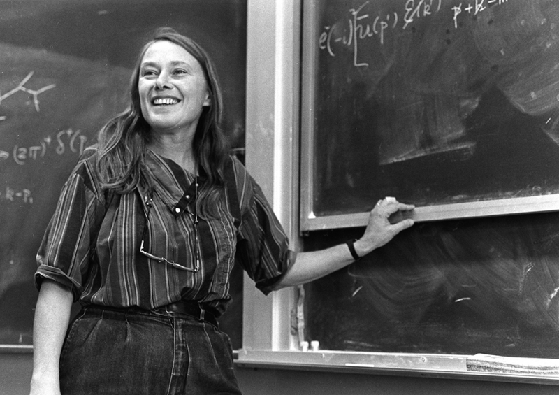 Mary Gaillard at the blackboard.