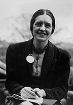 Melba Phillips at 1939 American Physical Society meeting in Washington, DC.  Photo by Esther Mintz, courtesy of AIP Emilio Segrè Visual Archives, Esther Mintz Collection.